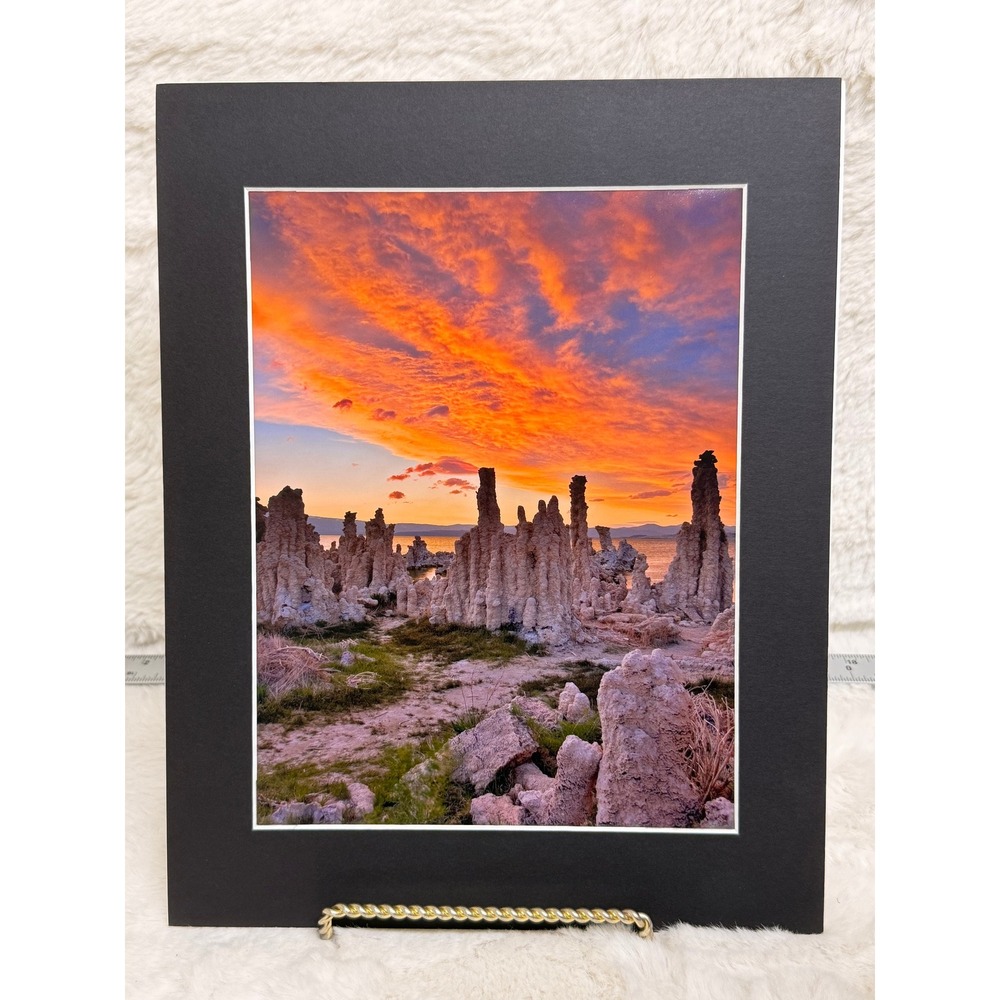 Signed Photography Art Mono Lake Sierra Wave III Cali Matted Landscape Art 11x14